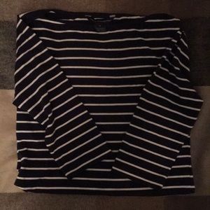 French connection 3/4 sleeve, striped top.